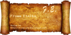 Fromm Etelka névjegykártya